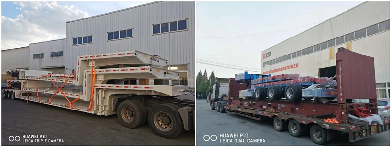 Special Transport Trailer Customized 4 Axle Lowbed Semi Truck Trailer