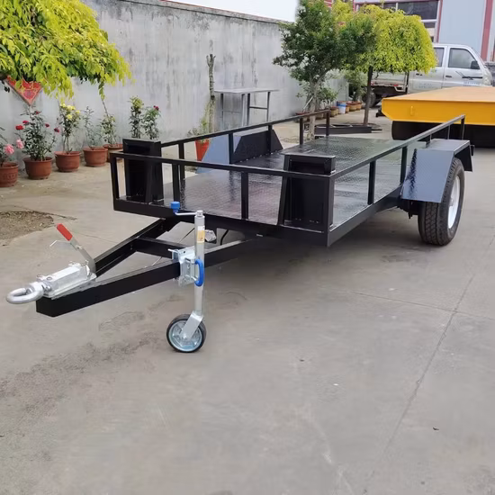Remorque de voiture à double essieu enduite de poudre de marché australien, remorque de voiture à plat, remorques de voiture personnalisées spéciales
